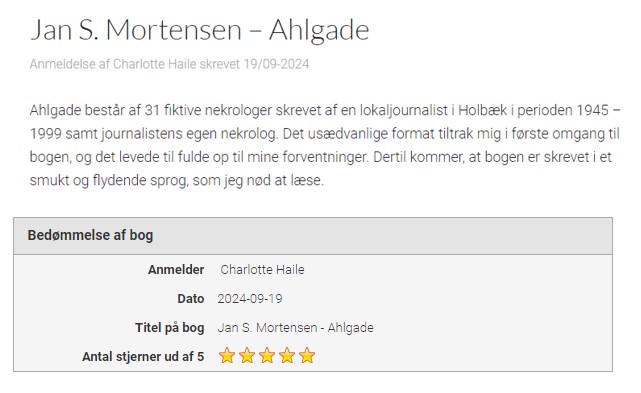 Screendump af anmeldelse - Din Boganmelder